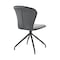 Armen Living Petrie Dining Room Accent Chair in Gray Fabric and Faux Leather with Black Finish, PK2 LCPESIGR - alternate 3